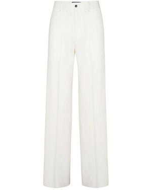 Philipp Plein Wool Wide-Leg Trousers - White
