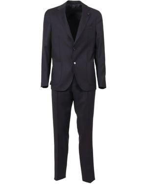 Lardini Single-Breasted Wool Suit - Blue