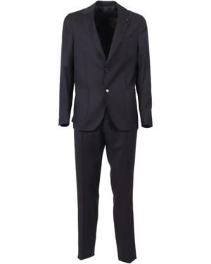 Lardini Single-Breasted Wool Suit - Blue