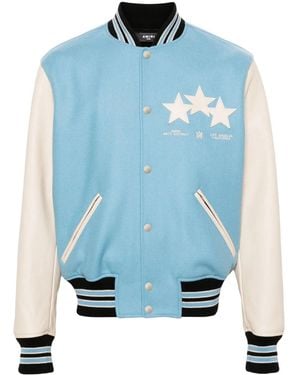 Amiri Star-Patches Bomber Jacket - Blue
