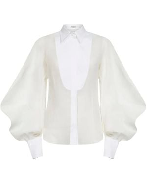 Brunello Cucinelli Button Bishop-Sleeves Shirt - White