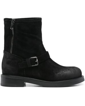 Julie Dee 35Mm Buckle Zip Boots - Black