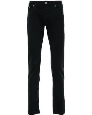 Moorer Halbhohe Straight-Leg-Jeans - Schwarz