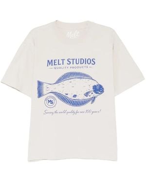 Melt Fish-Print T-Shirt - White