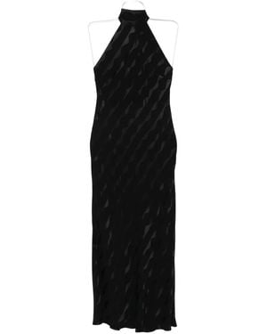 RIXO London Maura Halterneck Jacquard Dress - Black