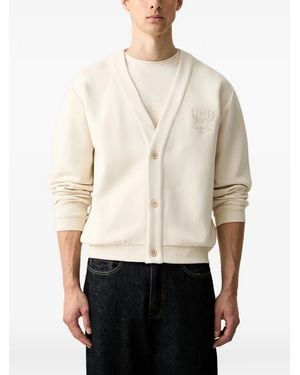 Guess Embroidered-Logo Cardigan - White