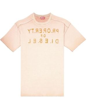 DIESEL T-Look Raw-Trim T-Shirt - Pink