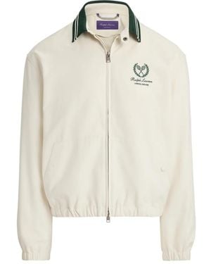 Ralph Lauren Embroidered-Logo Bomber Jacket - Naturel