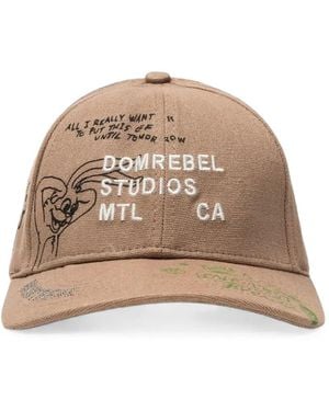 DOMREBEL Sketch Bunny Embroidered Cap - Natural