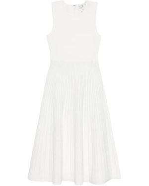 Hervé Léger Pleated A-Line Dress - White