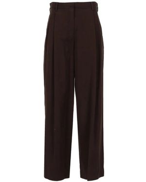 Max Mara Alpino Double-Pleated Trousers - Brown