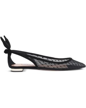 Aquazzura Lace Ballet Flats - ブラック