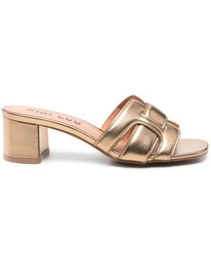 Bibi Lou Cut-Out Mules - Natural