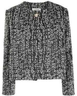 Lanvin Cropped Tweed Jacket - Black