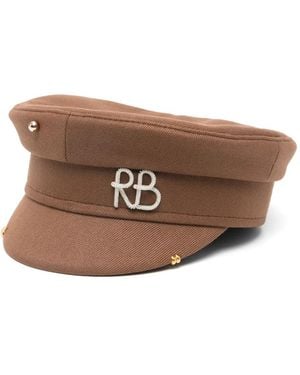 Ruslan Baginskiy Rivet-Detail Baker Boy Cap - Brown