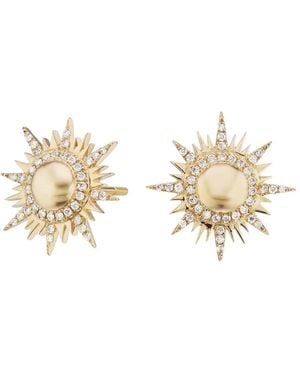 Sorellina Diamond Sun Stud Earrings - Natural