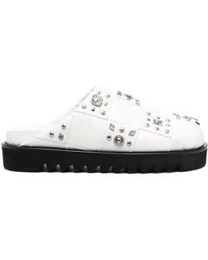 Toga Virilis Slippers Con Decorazione Borchie - Bianco