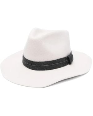 Brunello Cucinelli Monili-Band Hat - White