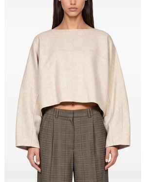 Soeur Hora Cropped Wide-Sleeve Jumper - Natural