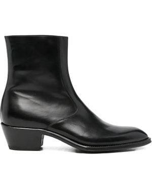 Eraldo Botines De Piel Con Cremallera Lateral - Negro