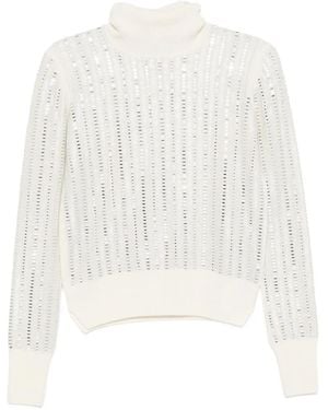 Ermanno Scervino Rollkragenpullover Mit Strass - Weiß