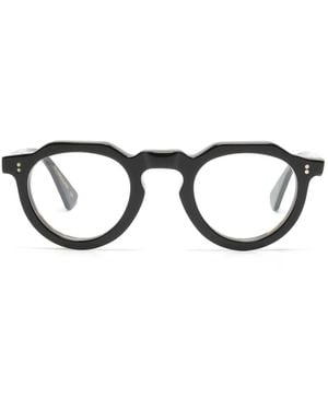 Lesca Crown Round-Frame Glasses - Black