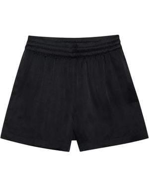 Anine Bing Kam Elasticated-Waist Shorts - Black