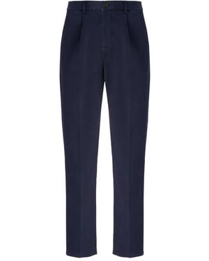 Missoni Embroidered-Monogram Chino Trousers - Blue