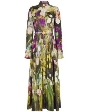 Oscar de la Renta Floral-Print Midi Dress - White