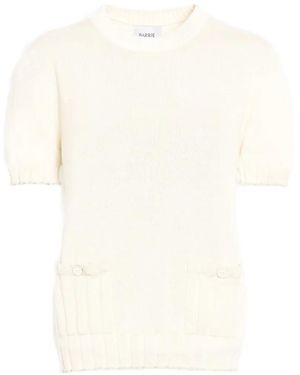 Barrie Ribbed Detailing Top - White