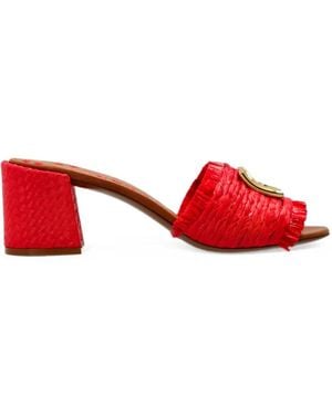 Dolce & Gabbana Raffia Muiltjes - Rood