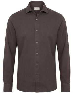 Xacus Long-Sleeved Cotton Shirt - Brown