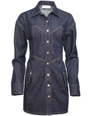 Fleur du Mal Denim Shirt Dress - Blue