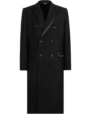 Dolce & Gabbana Unlined Double-Breasted Coat - Black
