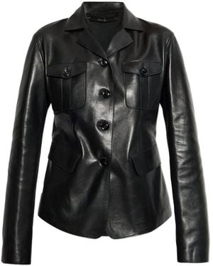 Tom Ford Lederjacke Mit Klappentasche - Schwarz