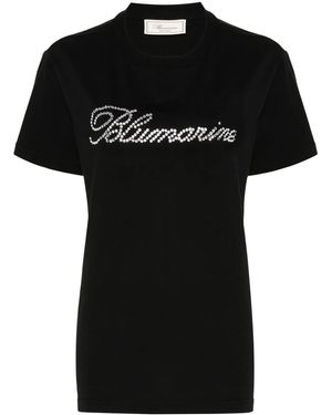 Blumarine Logo-Embellished T-Shirt - Black