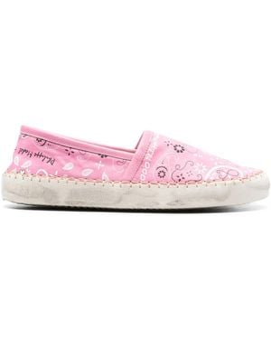 Philippe Model Bandana-Print Leather Espadrilles - Pink