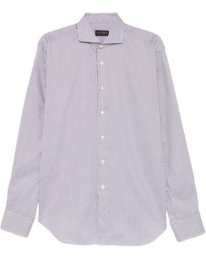 Dell'Oglio Striped Button Shirt - Purple