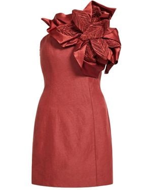 Aje. Vestido Isla Corto Con Detalle Floral - Rojo