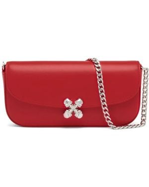 McQueen Small skull-flower crossbody bag - Rot