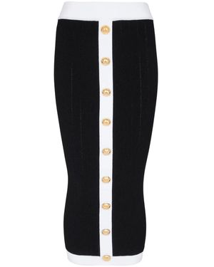 Balmain ボタン ニットスカート - ブラック