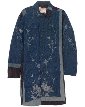 By Walid Silk Duster Coat - Blue