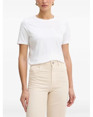 Trussardi Embroidered Graphic T-Shirt - White