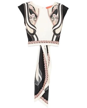 La DoubleJ Graphic-Print Top - White