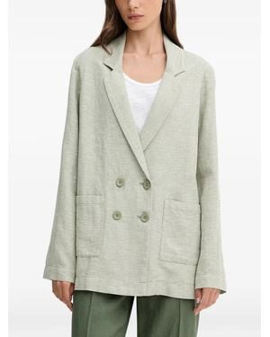 Benetton Double-Breasted Pocketed Blazer - Grey