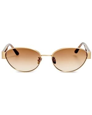 Linda Farrow Sheri Oval-frame Sunglasses - Natural