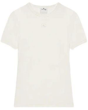 Courreges Baby Spongy Logo-Patch T-Shirt - White