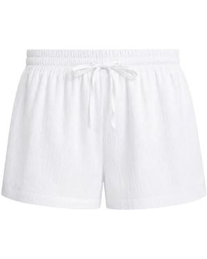 Seafolly Crinkle-Texture Drawstring Shorts - White