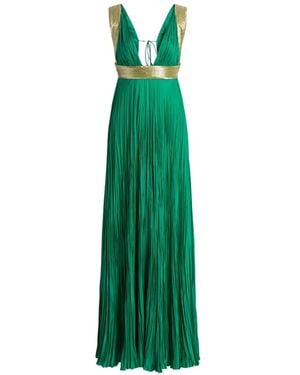 Alberta Ferretti Pleated Maxi Dress - Green