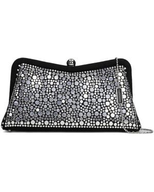 Twentyfourhaitch Pochette Elinea À Ornements En Cristal - Black